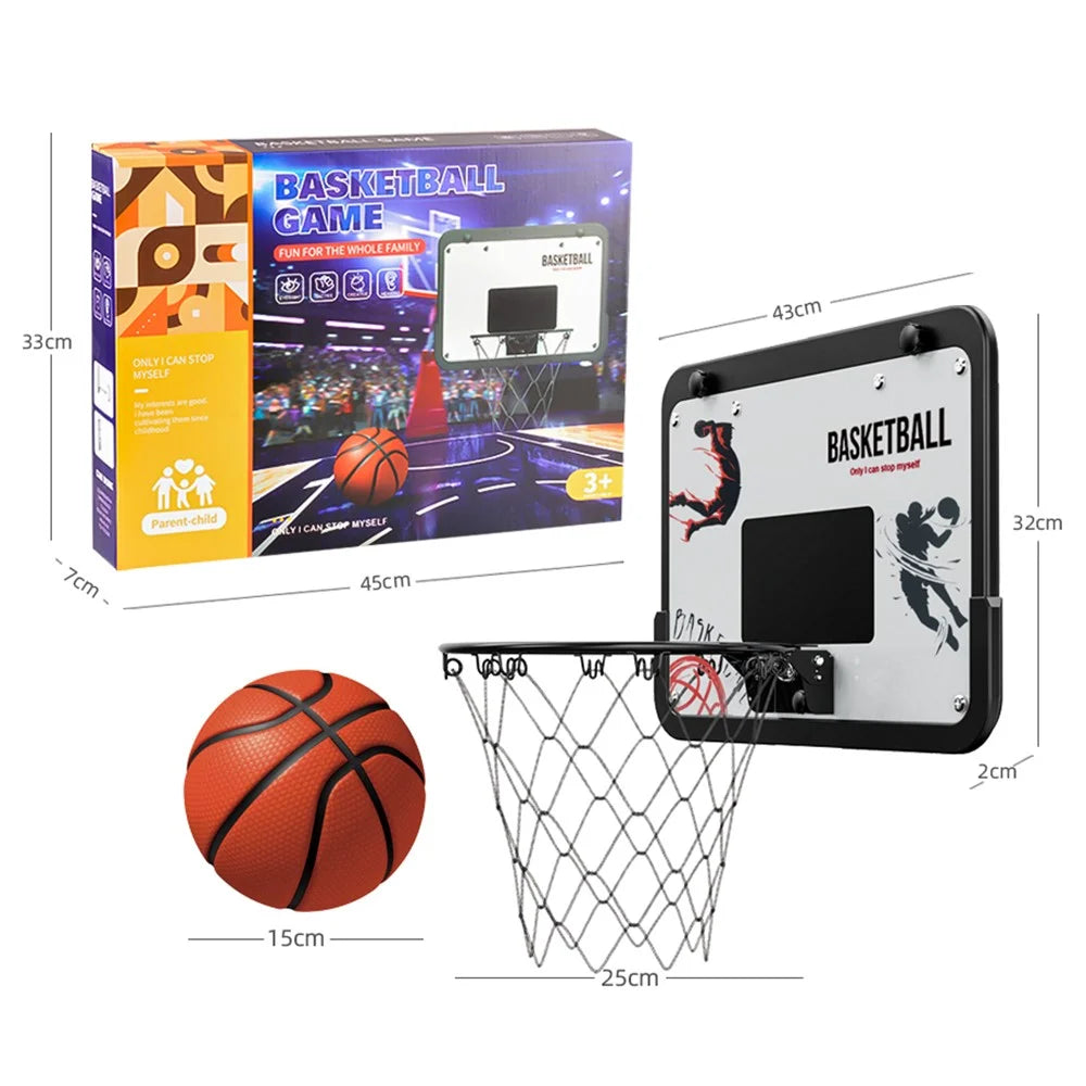 2388-80 1 Set Outdoor Indoor Wall Mounted Basketball Backboard Metal Rim Ball Stand with Pump - 6