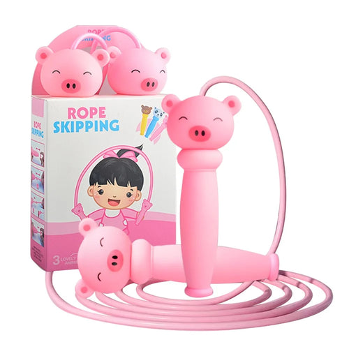 JY1028 Cartoon Animal Design Kids Jump Rope Exercise Workout PVC Skipping Rope - Pig - 1