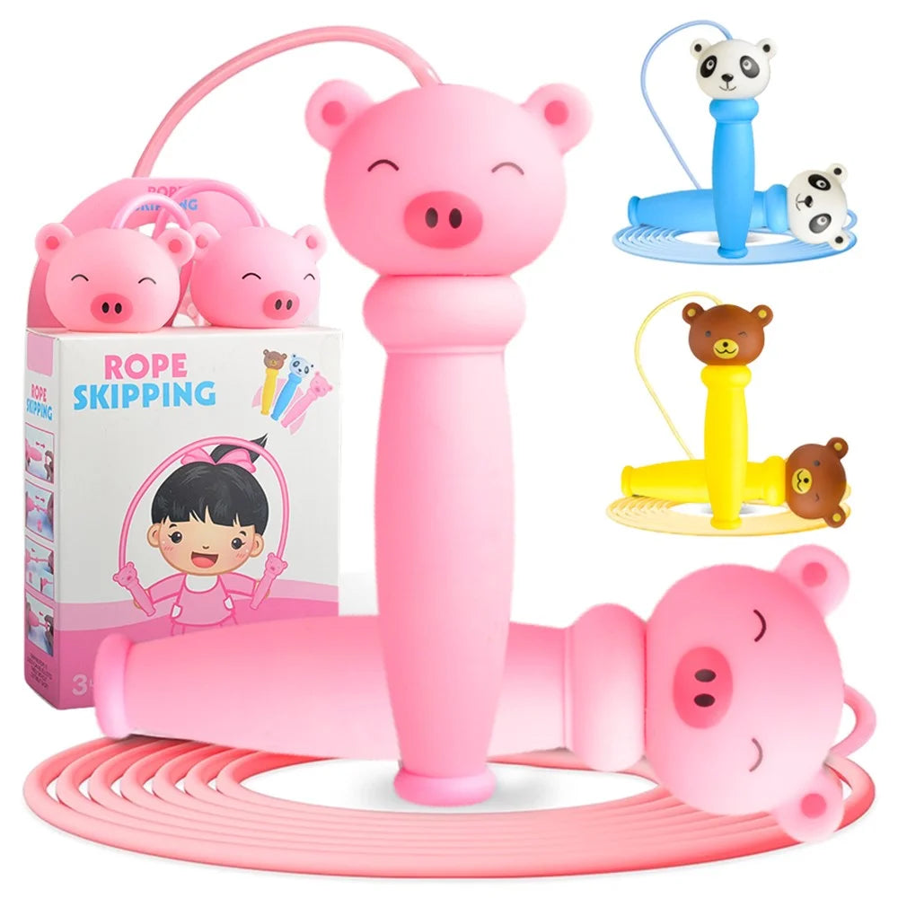 JY1028 Cartoon Animal Design Kids Jump Rope Exercise Workout PVC Skipping Rope - Pig - 2