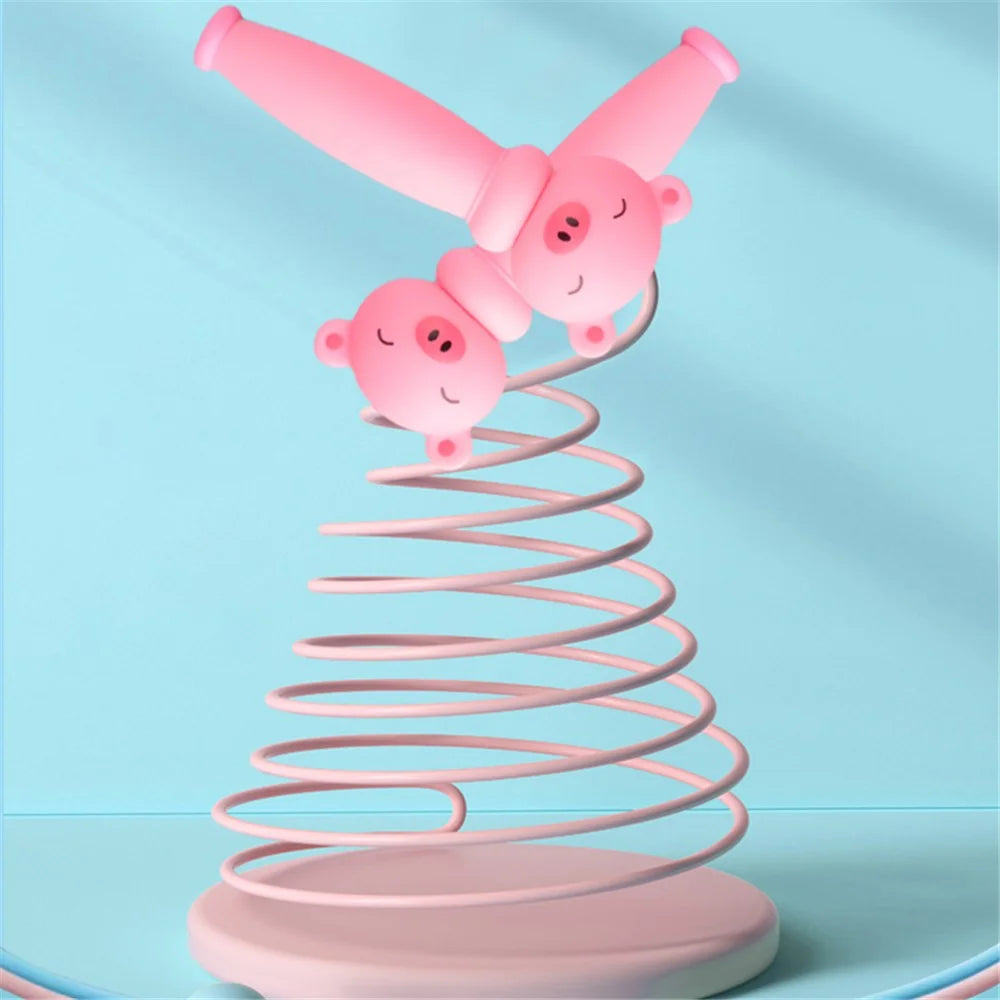 JY1028 Cartoon Animal Design Kids Jump Rope Exercise Workout PVC Skipping Rope - Pig - 4