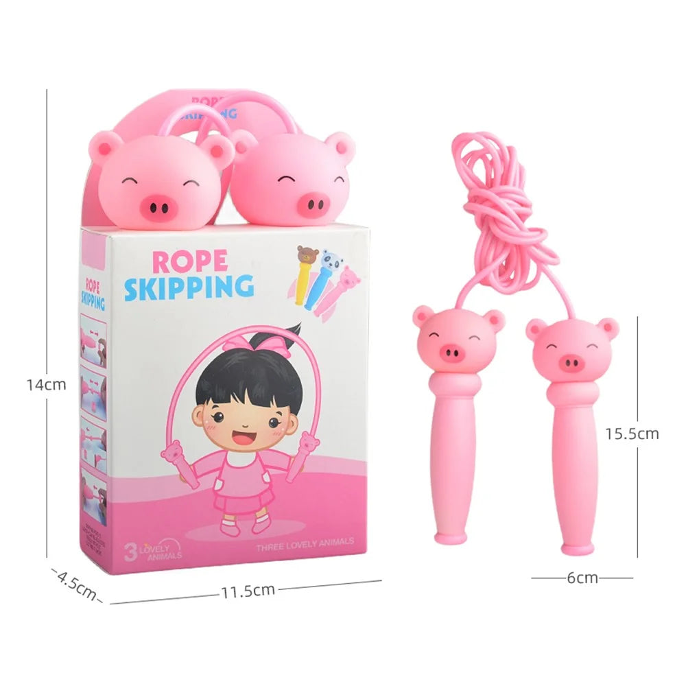 JY1028 Cartoon Animal Design Kids Jump Rope Exercise Workout PVC Skipping Rope - Pig - 5