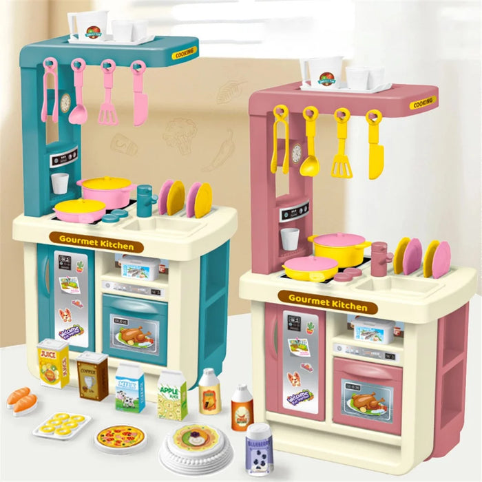 18046 Kids Play House Mini Kitchen Toy Simulation Plastic Cooking Kitchenware Toy Kit - Pink - 4