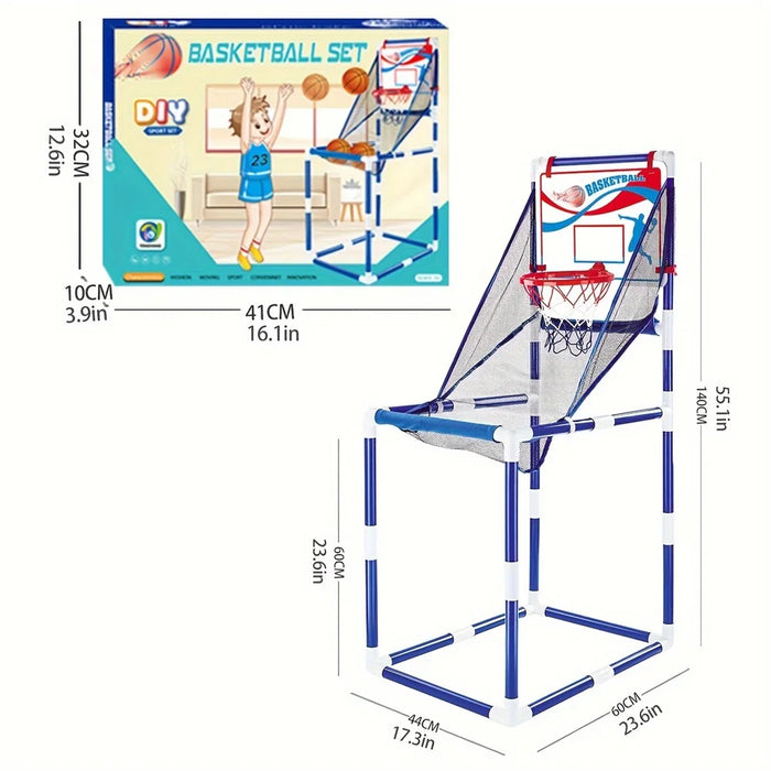 8803 Toddlers Foldable Basketball Hoop Kids Boys Portable Playset Sports Center Toys, Size: M - 6