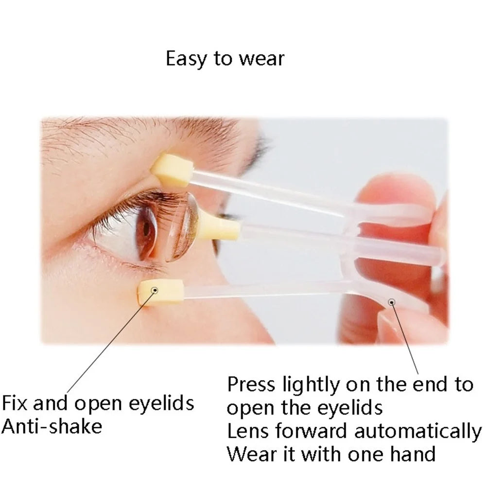 2 in 1 Portable Clip and Silicone Suction Stick Contact Lens Wearing Picking Auxiliary Tool (BPA Free, FDA Certified) - Yellow - 3