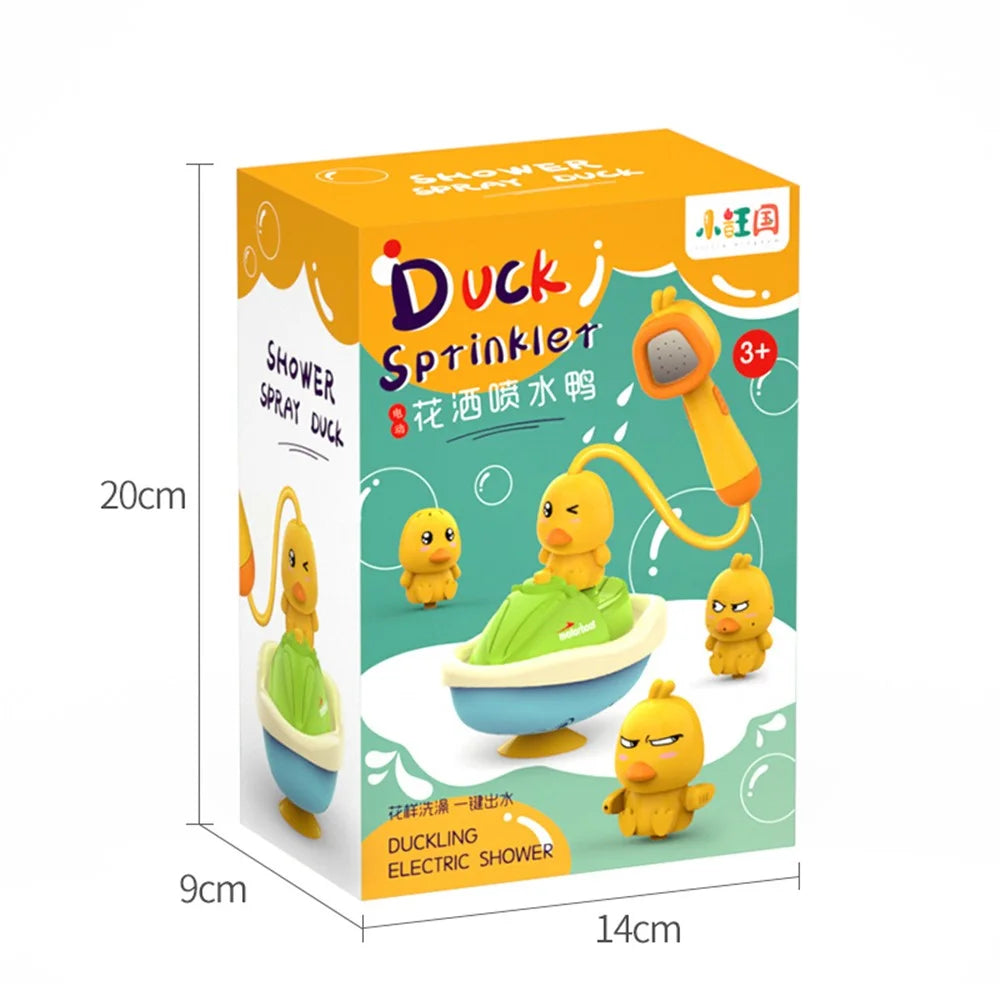Electric Duck Sprinkler Cute Bath Toy Duckies Boat Mini Handheld Shower Head Spray Water for Baby Toddlers and Kids - 6
