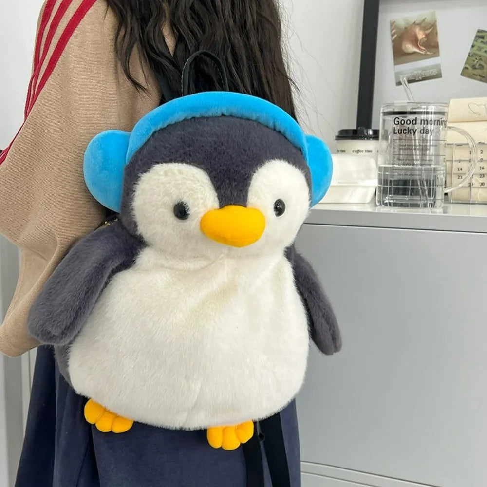 Toddle Children Backpack Plush Penguin School Bag Soft Daypack - 3