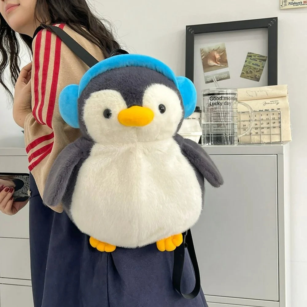 Toddle Children Backpack Plush Penguin School Bag Soft Daypack - 4