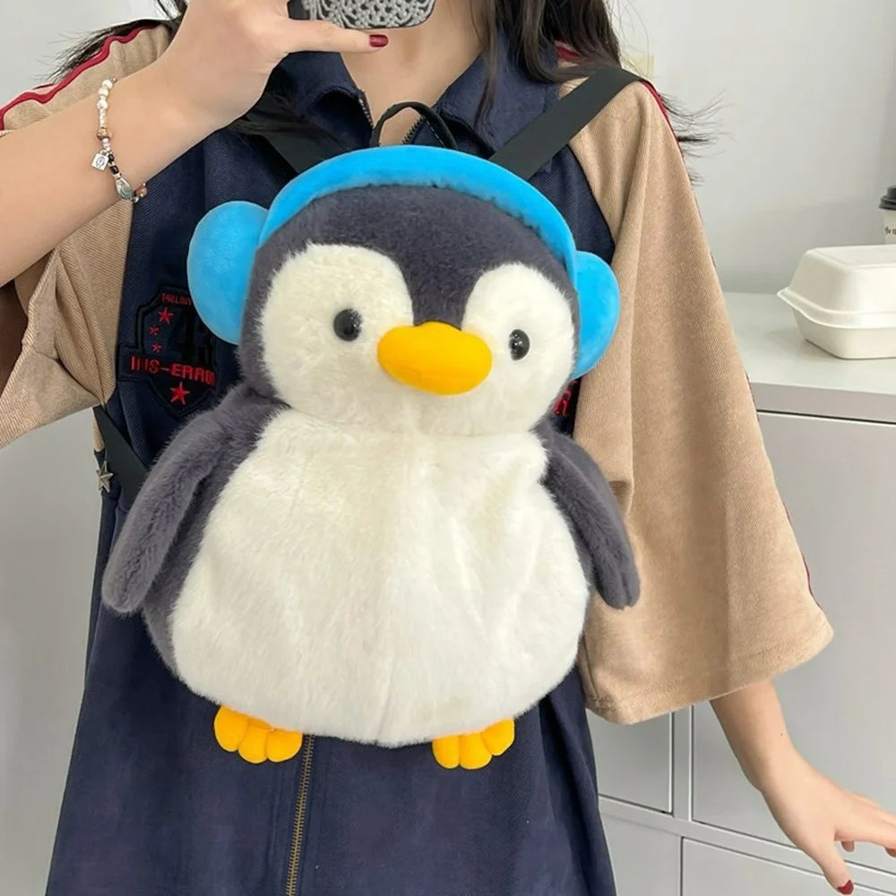 Toddle Children Backpack Plush Penguin School Bag Soft Daypack - 5