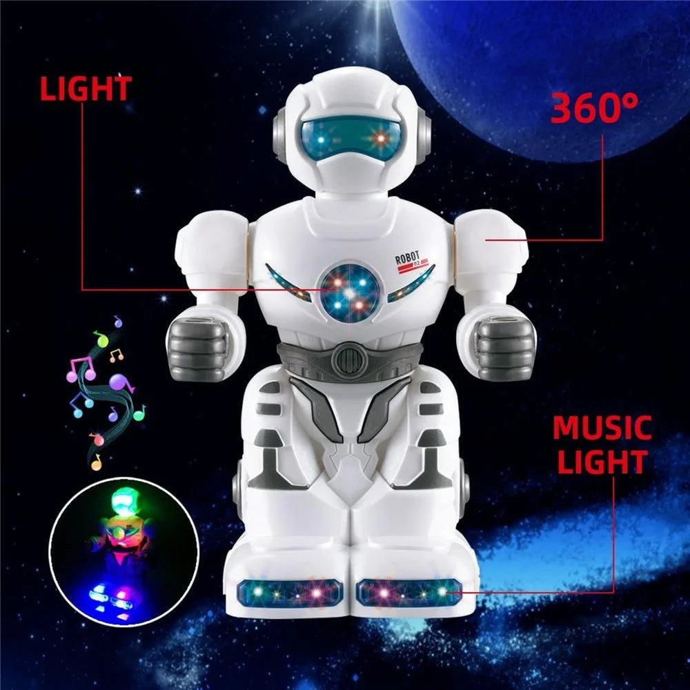0633 Robot Toy Electric Musical Dancing Toy with Flashing Lights 360 Degree Rotation for Children - 2