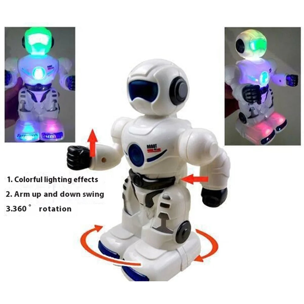 0633 Robot Toy Electric Musical Dancing Toy with Flashing Lights 360 Degree Rotation for Children - 4
