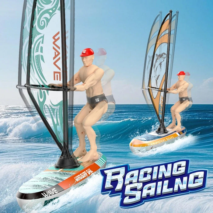 HC-811 Remote Control Sailboat Racing Surfing Yacht Competition Watercraft for Indoor Outdoor - Green - 3