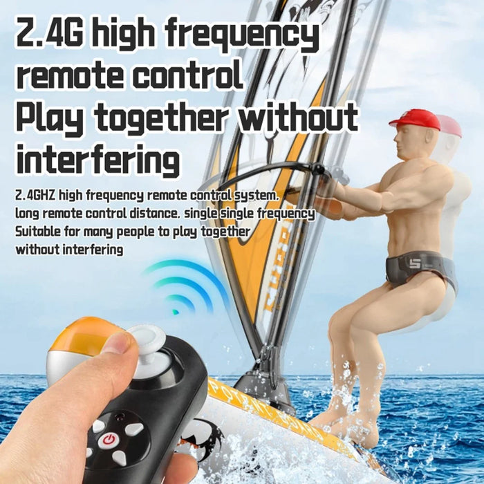 HC-811 Remote Control Sailboat Racing Surfing Yacht Competition Watercraft for Indoor Outdoor - Green - 5
