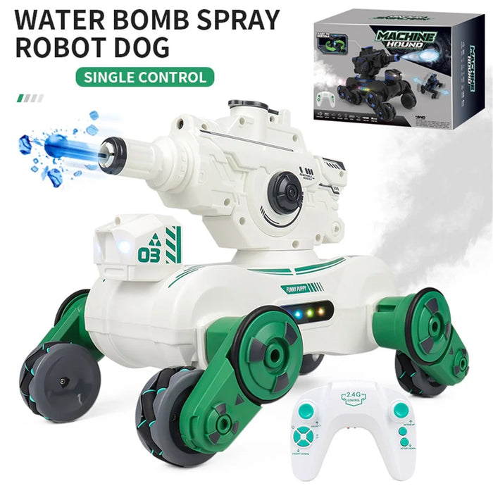 JC013 2.4G RC Mechanical Battle Dog Four Wheels Drive Water Bomb Spray Toy Gift, Single Controller (CE / CPC / EN71 / ASTM Certified) - White - 2