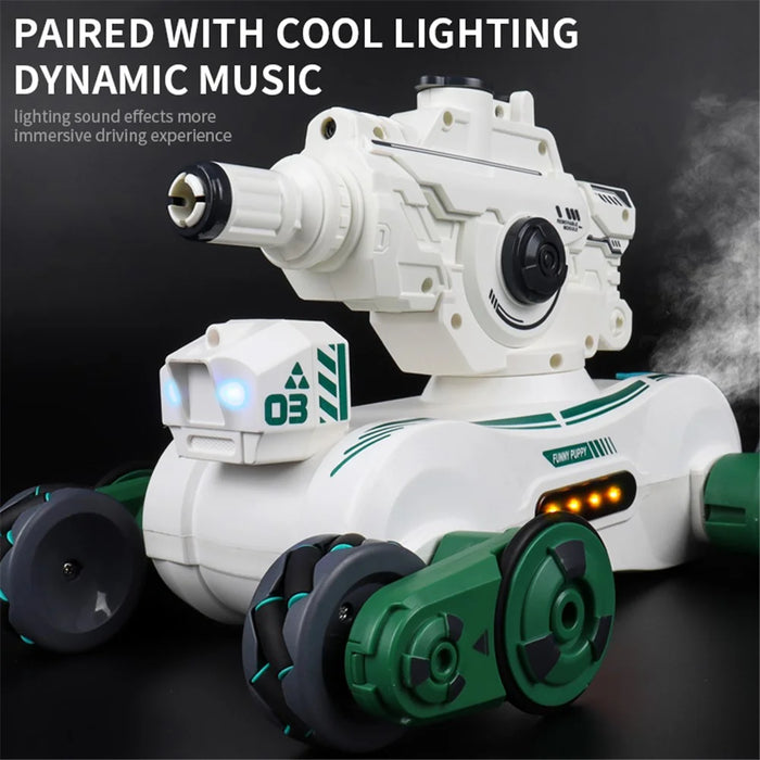 JC013 2.4G RC Mechanical Battle Dog Four Wheels Drive Water Bomb Spray Toy Gift, Single Controller (CE / CPC / EN71 / ASTM Certified) - White - 3
