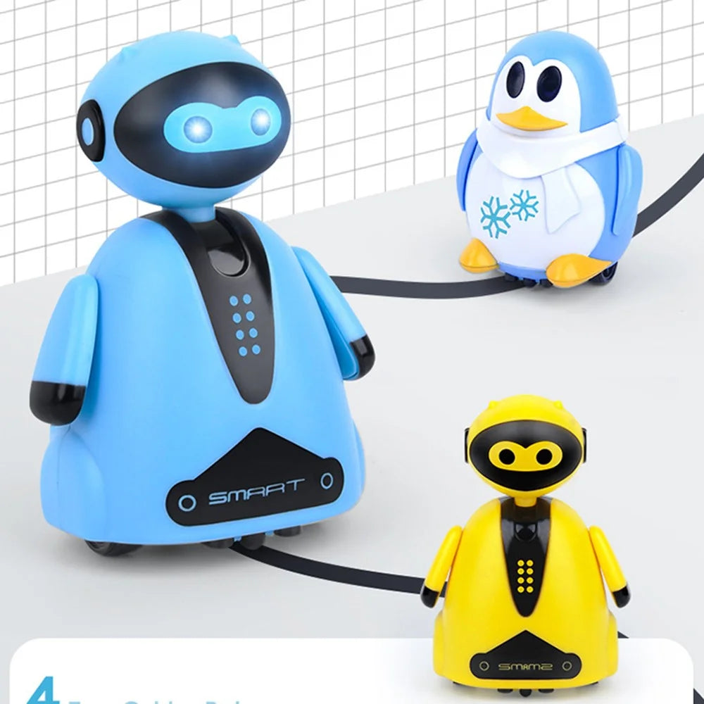Light Sensing Line Following Robot Toy Kids Educational Drawing Toy Inductive Pen Robot - Blue - 2