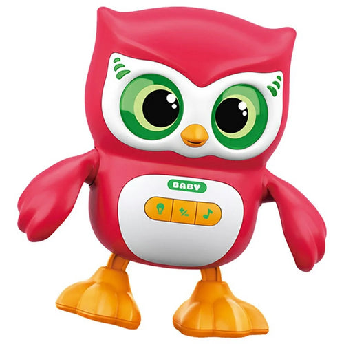 S-004A Dancing Animal Toy Electric Singing Swaying Educational Toddler Toy with Lights and Music - Red / Owl - 1