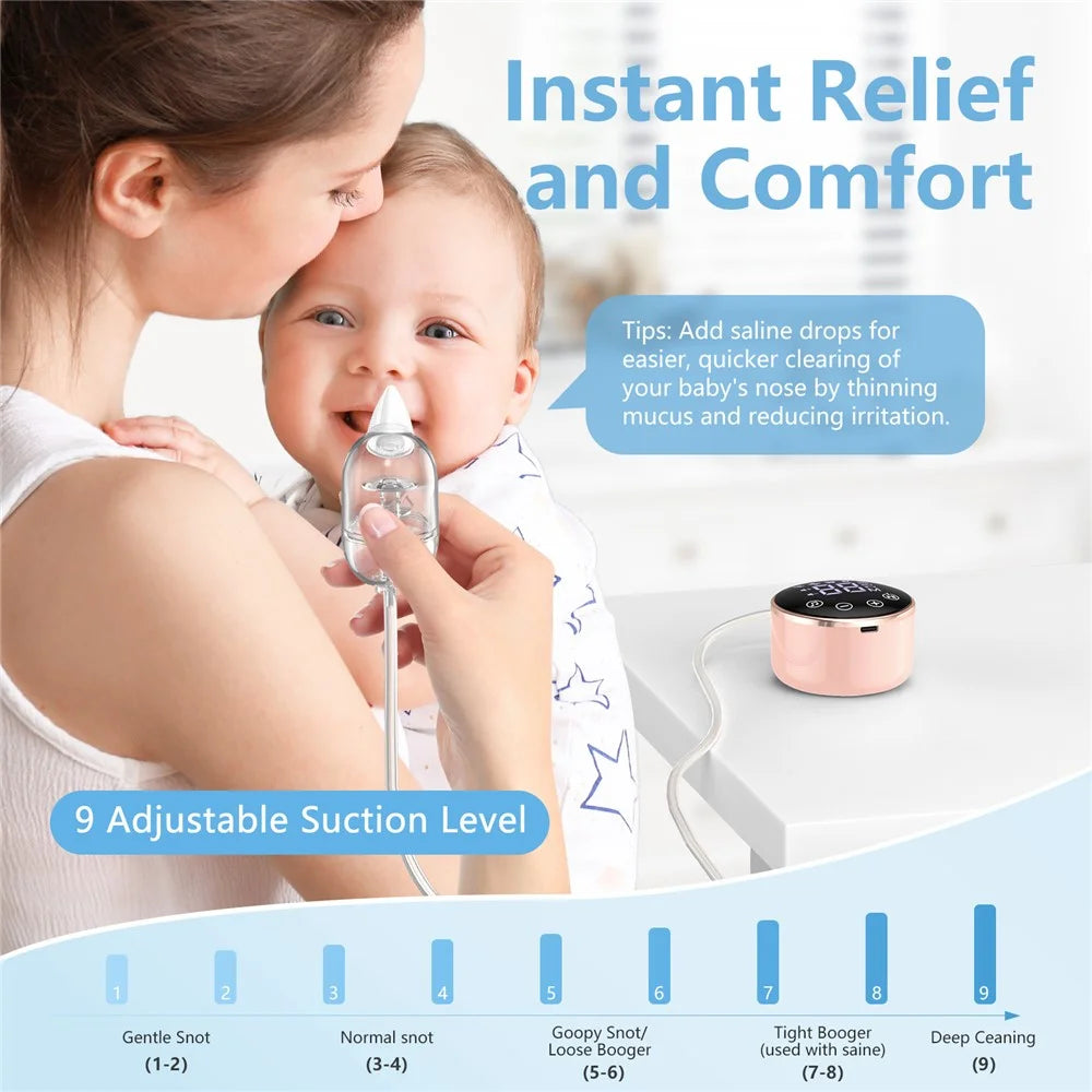 QY-201 Baby Nasal Aspirator Electric Nose Suction Device with Lullaby Function 9 Levels Adjustment - 2