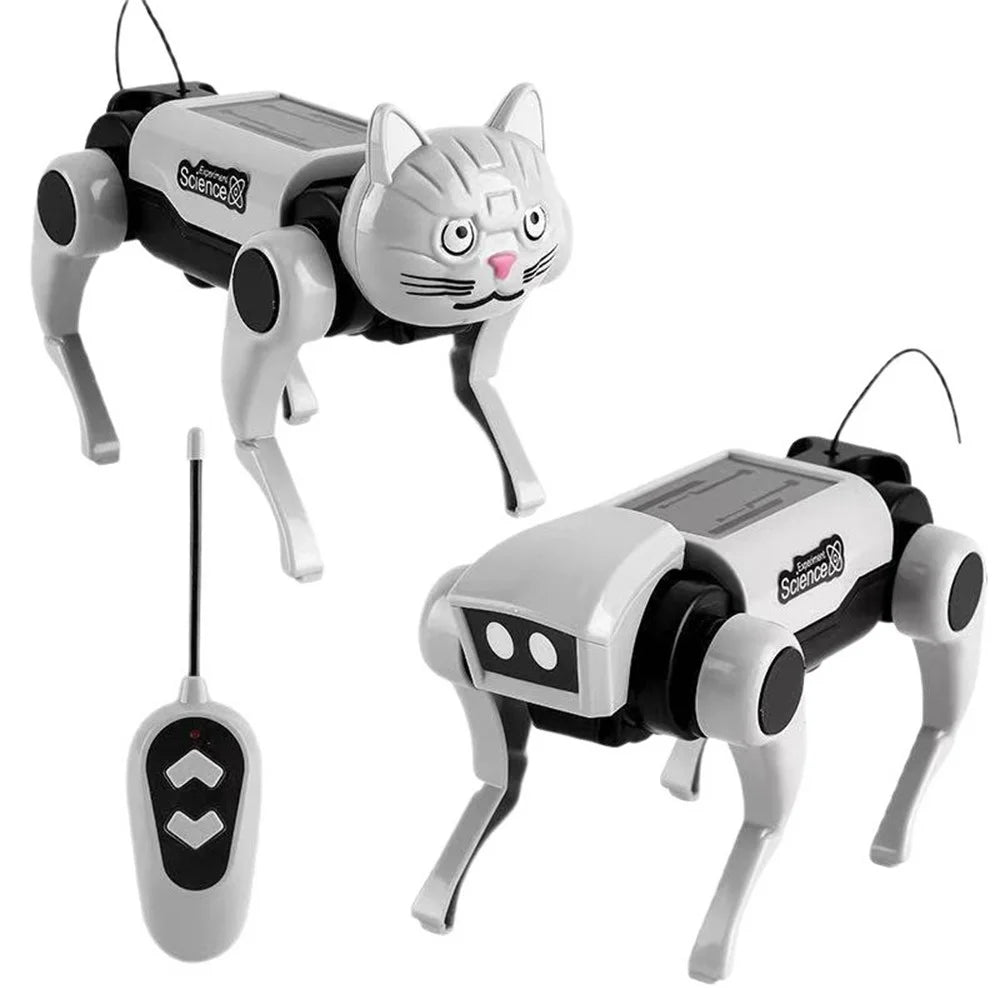 DIY Mechanical Robot Dog and Cat Kit Remote Control Walking Toy STEM Educational Assembly Set with Remote - 1