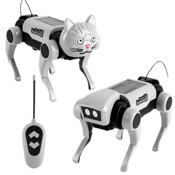 DIY Mechanical Robot Dog and Cat Kit Remote Control Walking Toy STEM Educational Assembly Set with Remote - 1