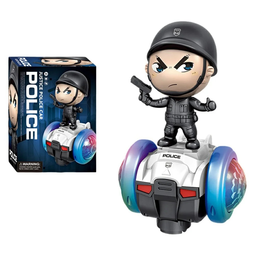 Detachable Police Figure 360 Degree Rotating Electric Balance Car Toy with Music and Light for Kids - R02 Balance Car - 1