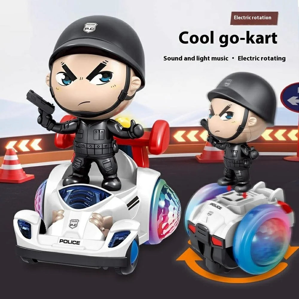 Detachable Police Figure 360 Degree Rotating Electric Balance Car Toy with Music and Light for Kids - R02 Balance Car - 2