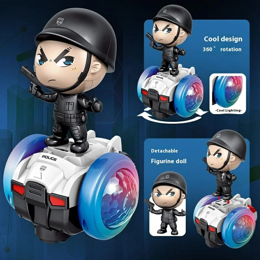 Detachable Police Figure 360 Degree Rotating Electric Balance Car Toy with Music and Light for Kids - R02 Balance Car - 4
