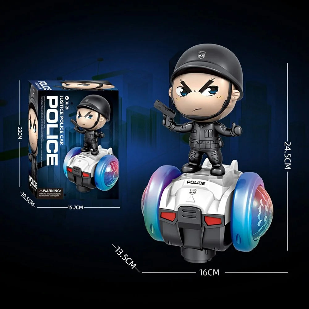 Detachable Police Figure 360 Degree Rotating Electric Balance Car Toy with Music and Light for Kids - R02 Balance Car - 6