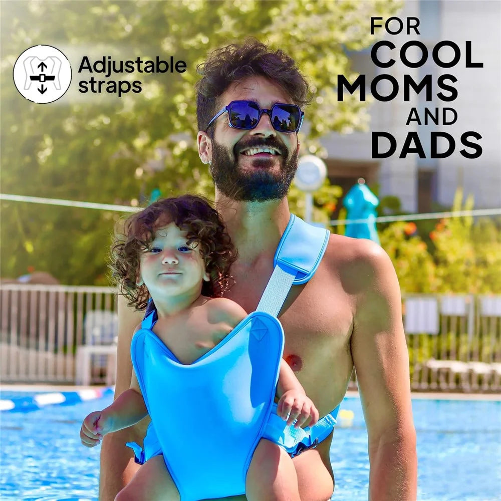 Summer Baby Swim Carrier for Beach Pool Neoprene Front Holding Adjustable Infant Waist Stool - 7