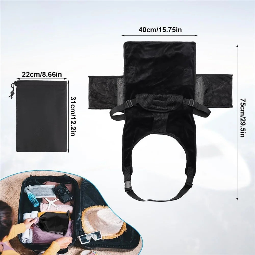 For Kids Airplane Seat Extender Flannel Foldable Flying Bed Portable Toddler Travel Bed Car Sleep Crib - 7