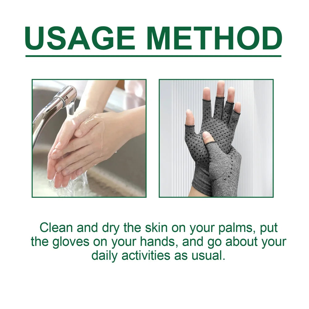 HOUKEA 1 Pair Far-Infrared Emitting Therapy Gloves Joint Care Gloves for Hand Pain Relief Waterproof Breathable - 6