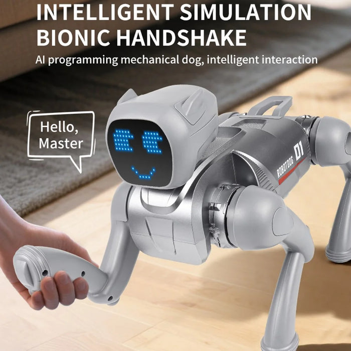2.4G Smart Interactive Robot Dog App / Voice Control Programmable Toy Gift with Expression Lights - Grey - 4