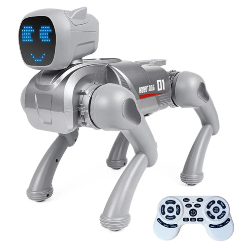 Remote Control 2.4G Smart Interactive Robot Dog App  /  Voice Control Programmable Toy Gift with Expression Lights - Grey - 1
