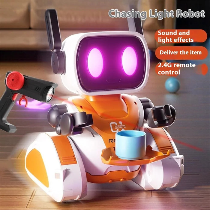 3888 Light-Chasing RC Robot Toy for Kids Programmable Educational Toy with Sound / Light Effects - 3