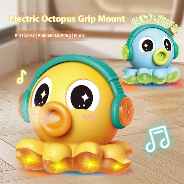 S-006A Electric Octopus Toy with Music / Light / Spray Function Multidirectional Octopus Toy - Yellow - 3
