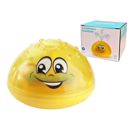 Electric Induction Water Spray Ball Baby Bath Fountain Toy with Light for Bathroom Bathtub Swimming - Yellow - 1