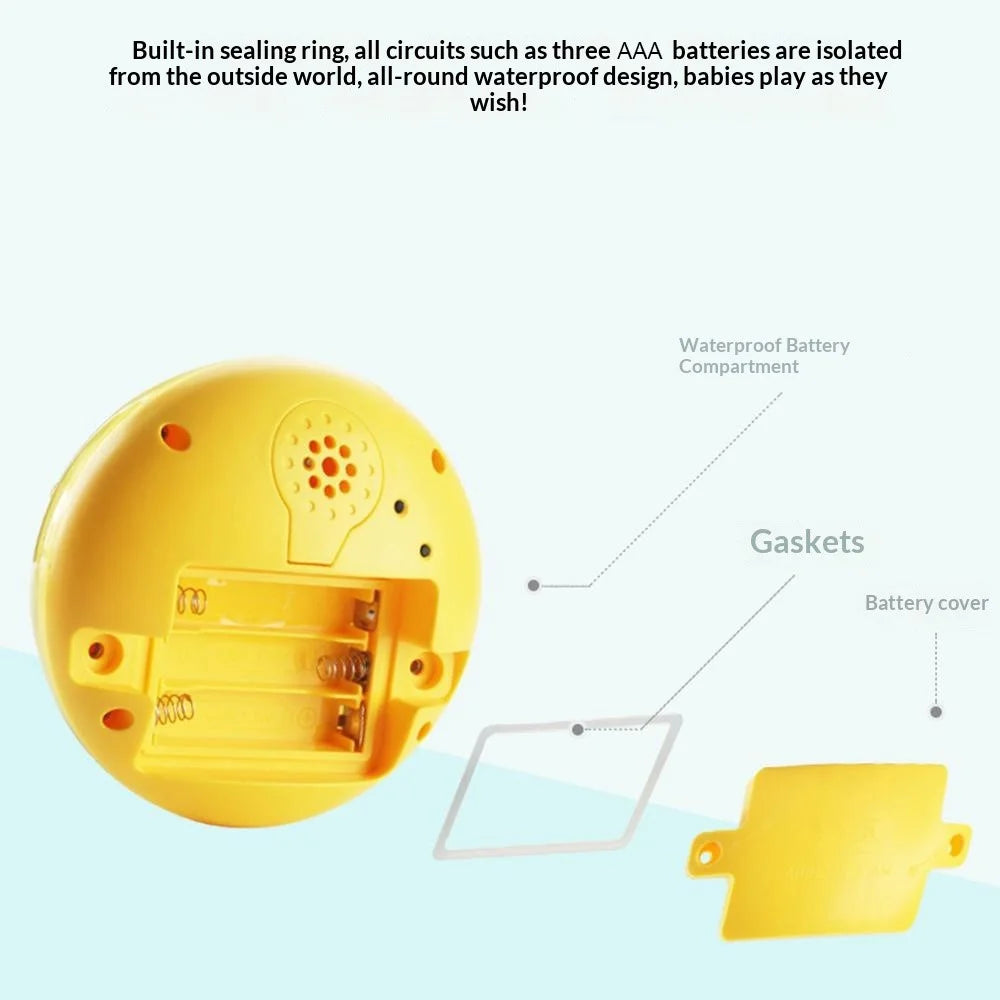 Electric Induction Water Spray Ball Baby Bath Fountain Toy with Light for Bathroom Bathtub Swimming - Yellow - 5