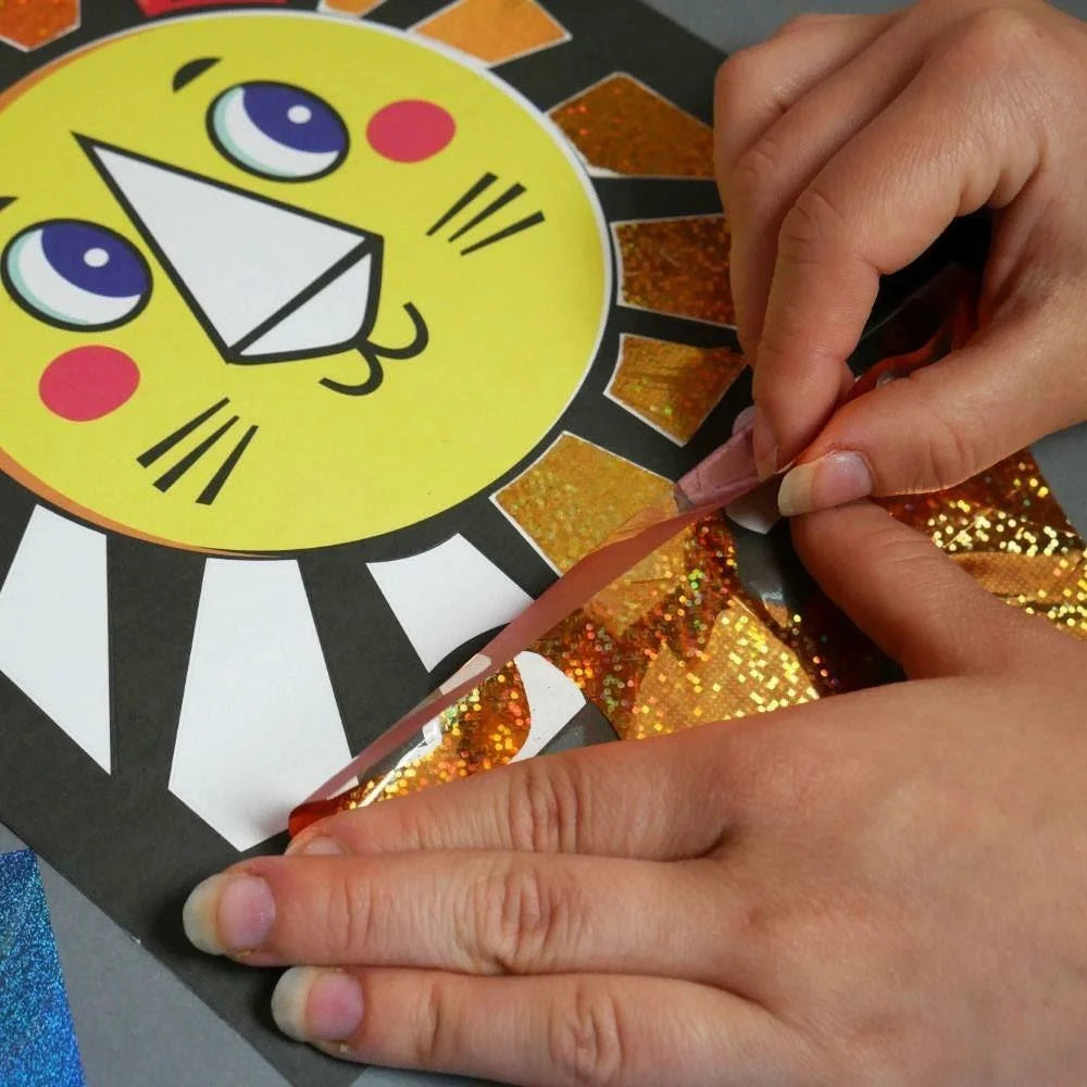 DIY Cartoon Magic Transfer Painting Toy for Kids Scratch Art Craft with 2 Bamboo Sticks - Animals - 7
