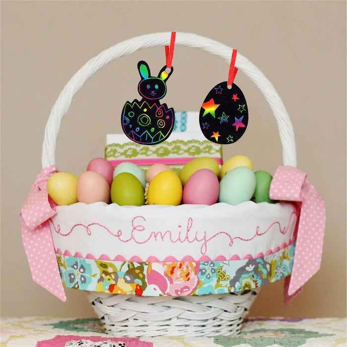 24Pcs Easter Scratch Art Set for Kids Bunny Carrot Egg Rainbow Magic Scratch Painting Creative Easter Crafts - Style 4 - 3