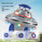 DB25827 UFO Splash Fiesta Flying Water Spray Rocket Garden Sprinkler Toy Kids Outdoor Rotating Hydraulic Sprayer with LED Lights - Blue - 4