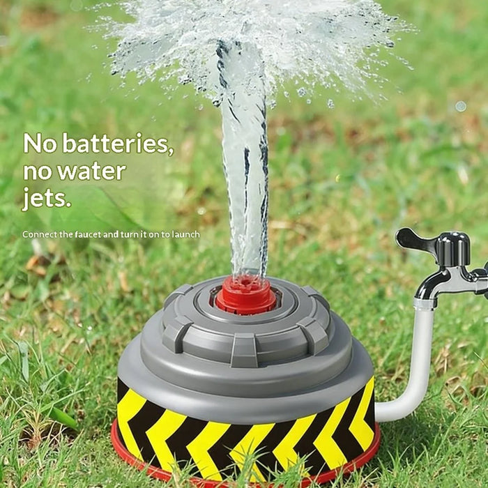 DB25826 Flying Water Spray Rocket Garden Sprinkler Toy for Kids Outdoor Lawn Spinning Space Rocket Splash Water Toy - White - 4