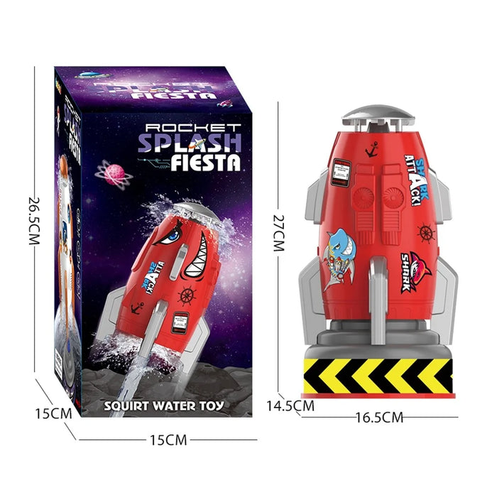 DB25826 Flying Water Spray Rocket Garden Sprinkler Toy for Kids Outdoor Lawn Spinning Space Rocket Splash Water Toy - White - 6