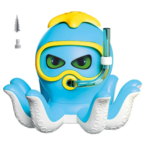 DB25829 Water Spray Octopus Sprinkler Toy for Kids Outdoor Summer Water Play Hydraulic Rotating Sprinkler - Blue - 1