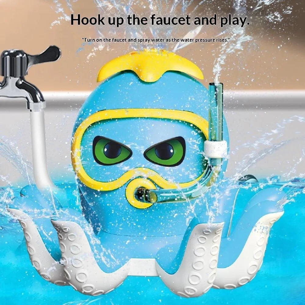 DB25829 Water Spray Octopus Sprinkler Toy for Kids Outdoor Summer Water Play Hydraulic Rotating Sprinkler - Blue - 5