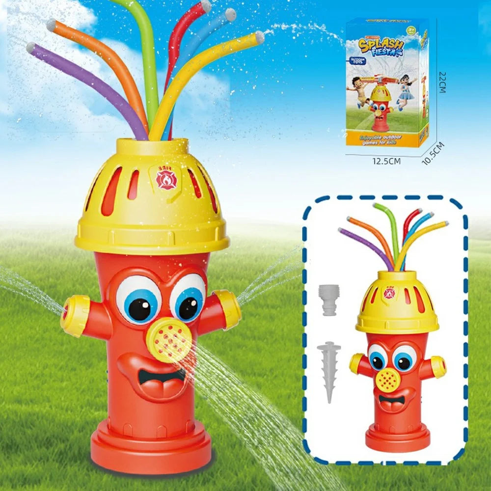 DB25809 Top Swing Pipes Style Fire Hydrant Sprinkler Water Toy Lawn Garden Rotating Water Spray Toy - Red - 2
