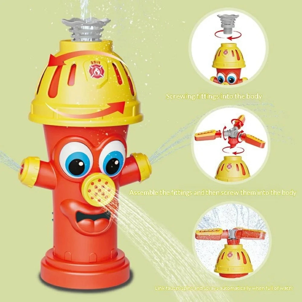 DB25809 Top Swing Pipes Style Fire Hydrant Sprinkler Water Toy Lawn Garden Rotating Water Spray Toy - Red - 5