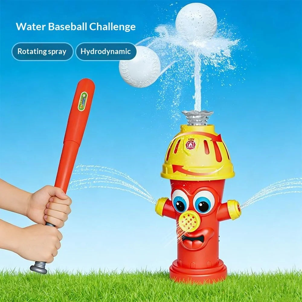 DB25811 Baseball Set Sprying Fire Hydrant Sprinkler Summer Outdoor Lawn Water Spray Kids Toy - Red - 2