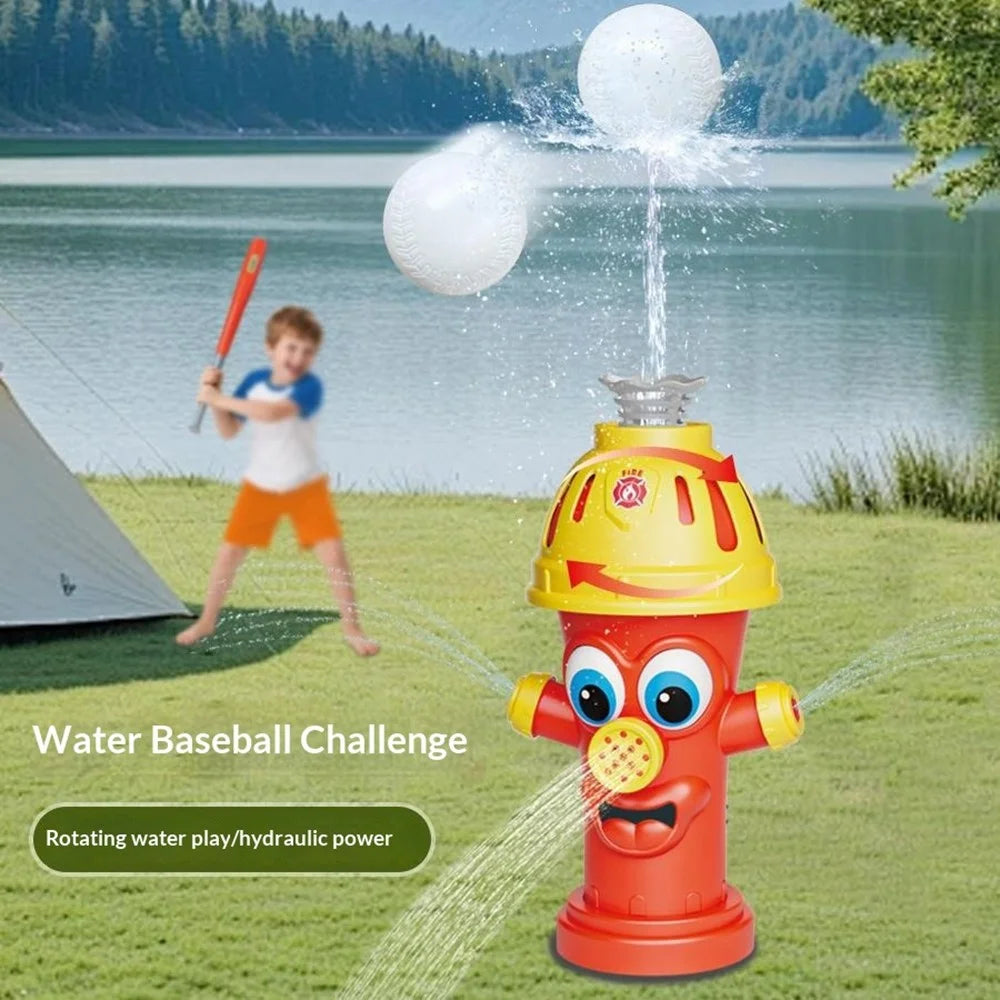 DB25843 Baseball Set Rotating Sprying Fire Hydrant Sprinkler Summer Outdoor Lawn Water Spray Kids Toy - Red - 5