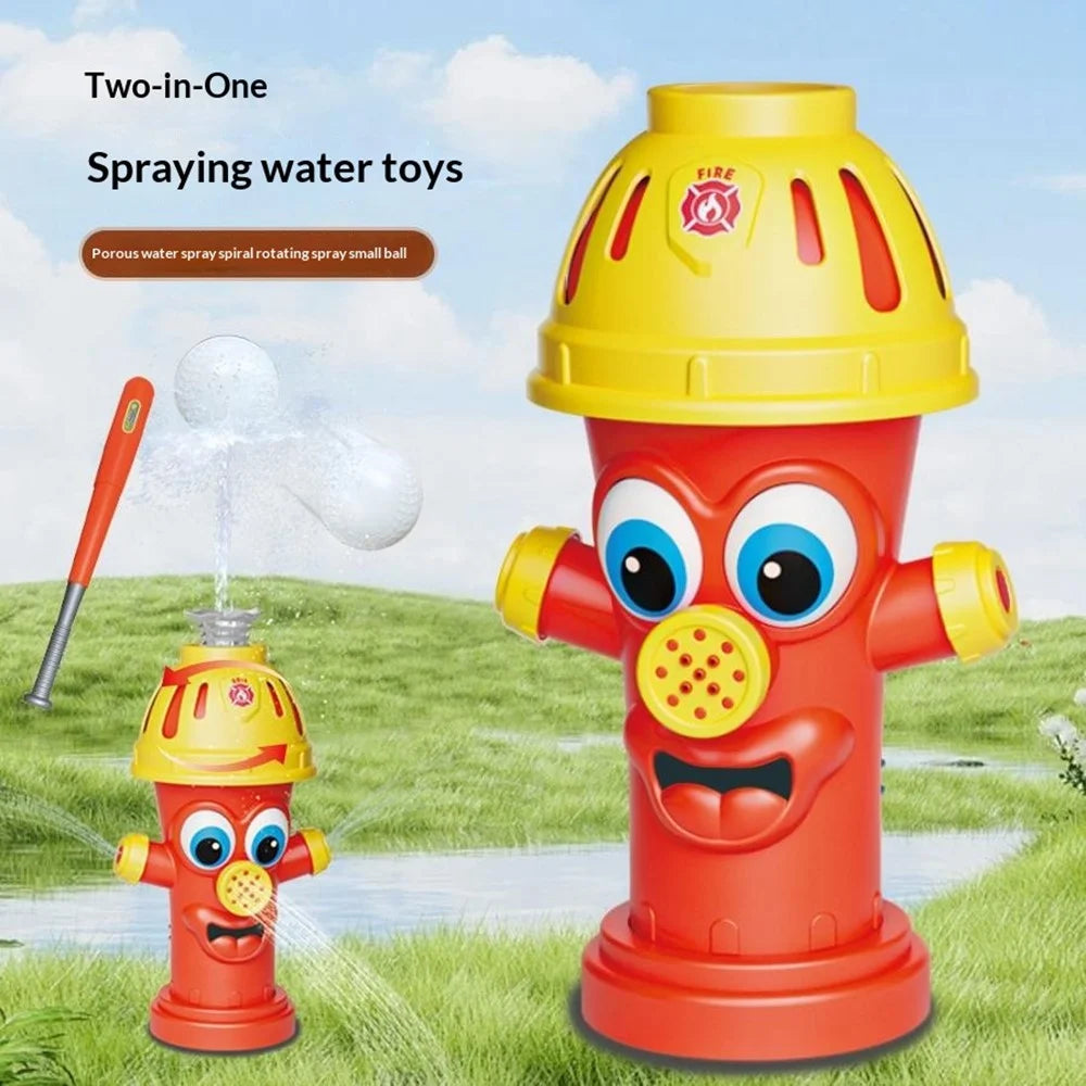 DB25843 Baseball Set Rotating Sprying Fire Hydrant Sprinkler Summer Outdoor Lawn Water Spray Kids Toy - Red - 6