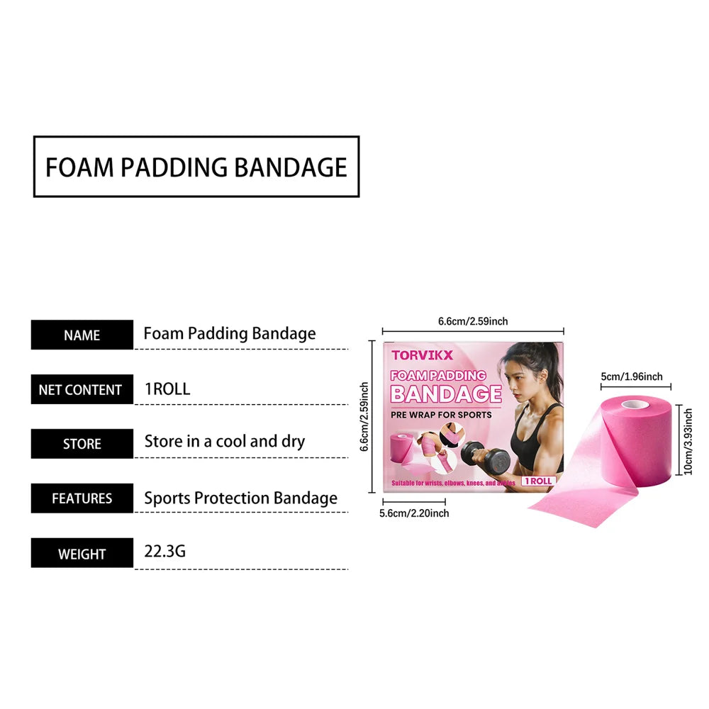 TORVIKX Foam Sports Protection Bandage Skin Friendly Outdoor Sports Buffer Wrapping Bandage, Length: 10m - 1 Roll - 4
