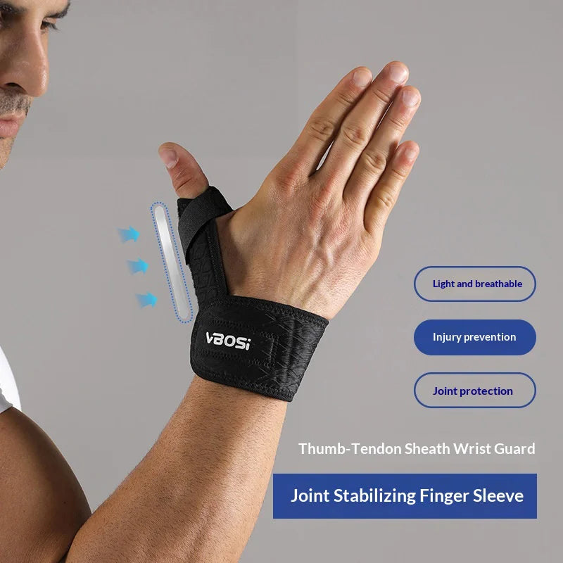 VBOSI 7308V 1Pc Adjustable Wrist Brace Breathable Thumb Support Steel Splint Wrist Guard - Black - 3